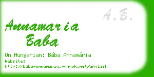 annamaria baba business card